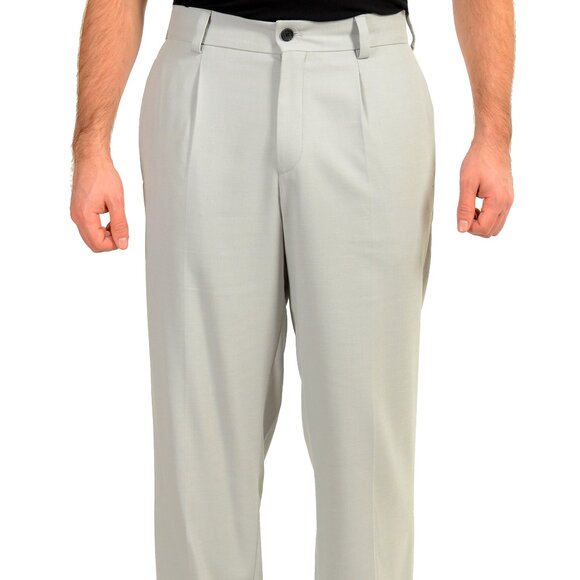 Hugo Boss Men's "Flips251X" Light Gray Pleated Front Dress Pants US 32R IT 48 - Picture 1 of 5